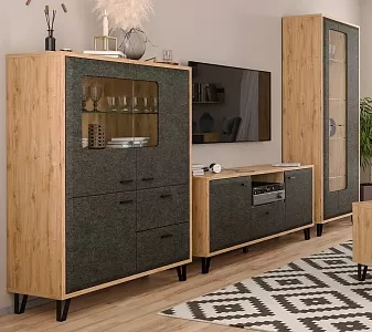 Шкаф с витриной Грейс REG2W фото 5