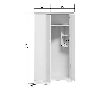 Шкаф угловой Кентаки SZFN2D белый фото 5