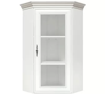 Шкаф верхний с витриной Кентаки NADN1W белый фото 3