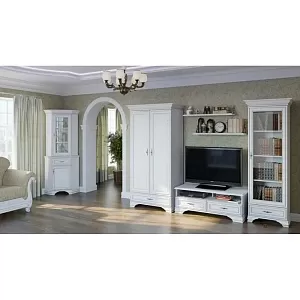 Шкаф верхний с витриной Кентаки NADN1W белый фото 4