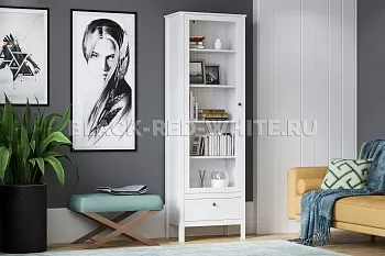 Шкаф-витрина Ева (Хельга) REG1W1S/65 белый фото 3