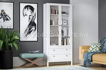 Шкаф-витрина Ева (Хельга) REG2W2S белый фото 3