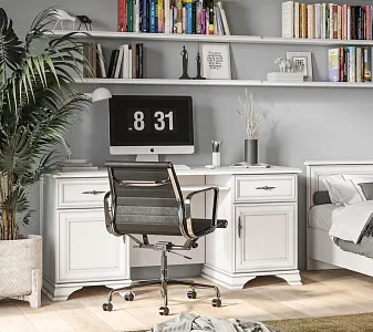 Витринный образец - Стол письменный Кентаки BIU2D2S белый фото 4